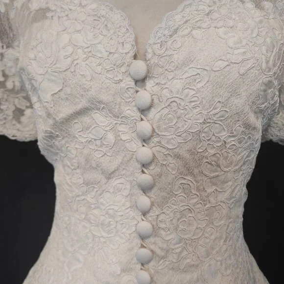 90s BELSOIE button front lace peplum top - Picture 7 of 10